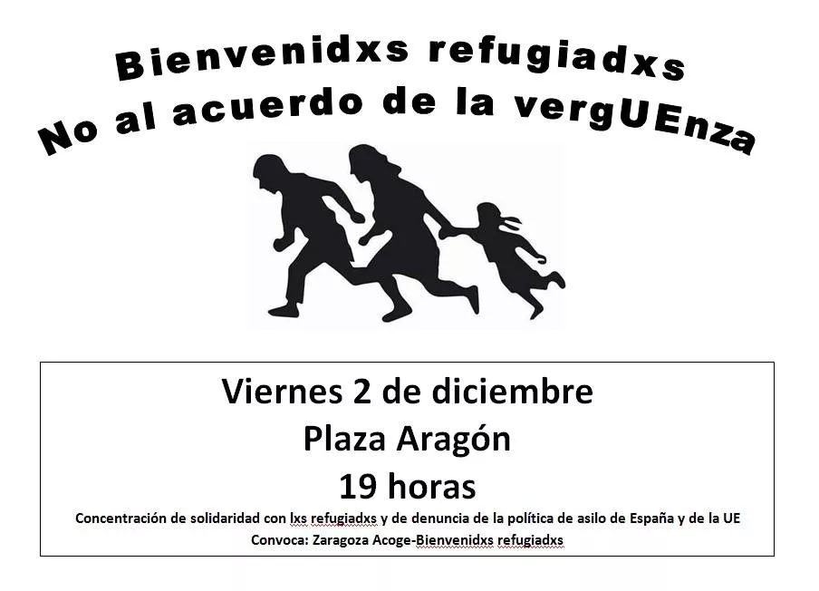 Concentración de solidaridad con lxs refugiadxs y de denuncia de la poítica de asilo de España y de la UE
