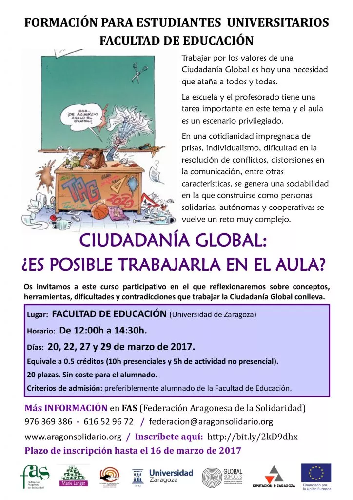 Curso formación sobre Educación para la Ciudadanía Global para estudiantes 2017